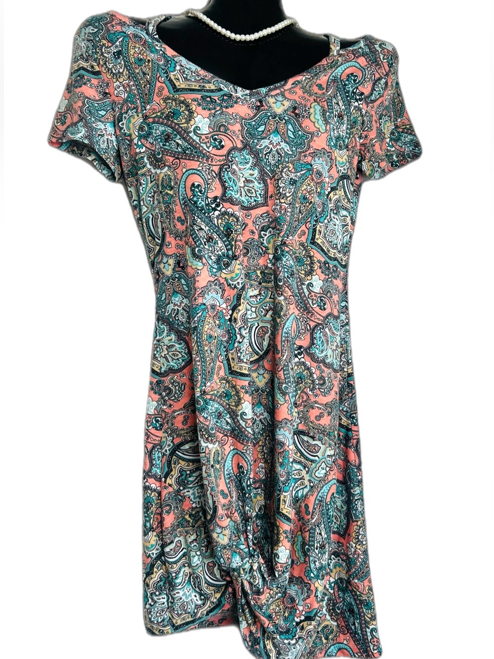 Wekili Paisley Print Knot Front Statement Dress.